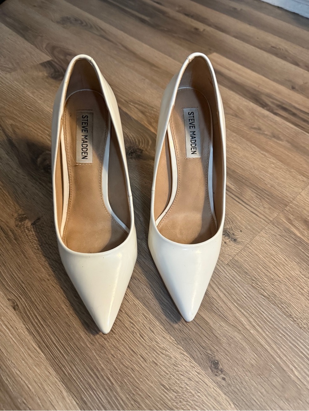 Steve Madden Vala White Patent Heels